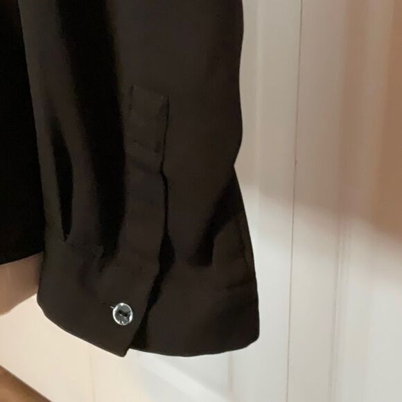 Violet & Claire Black Semi Sheer Top Long Sleeve Large - Picture 3 of 7